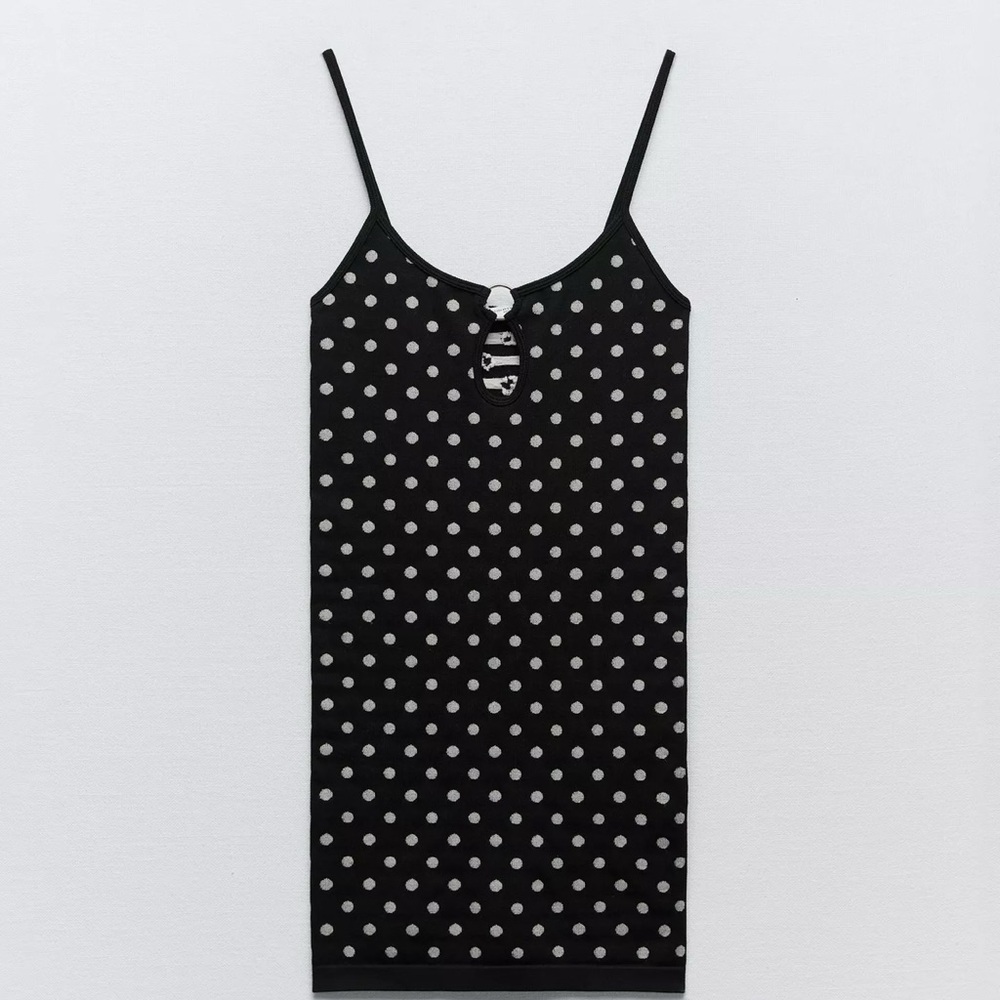 Zara seamless Black Polka Dot Dress